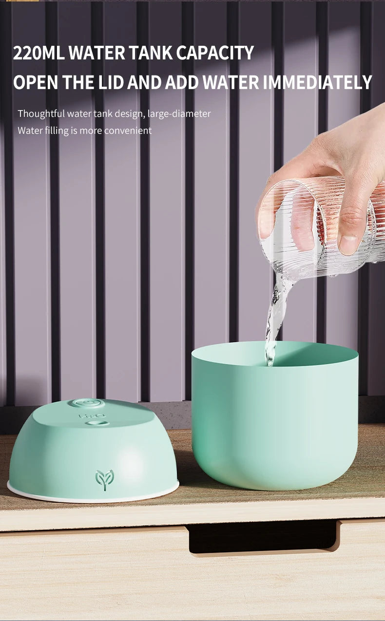 200ML Air Mini Humidifier Portable USB Aroma Essential Oil Diffuser Car Purifier Mist Maker LED Lamp Lighting For Home Bedroom