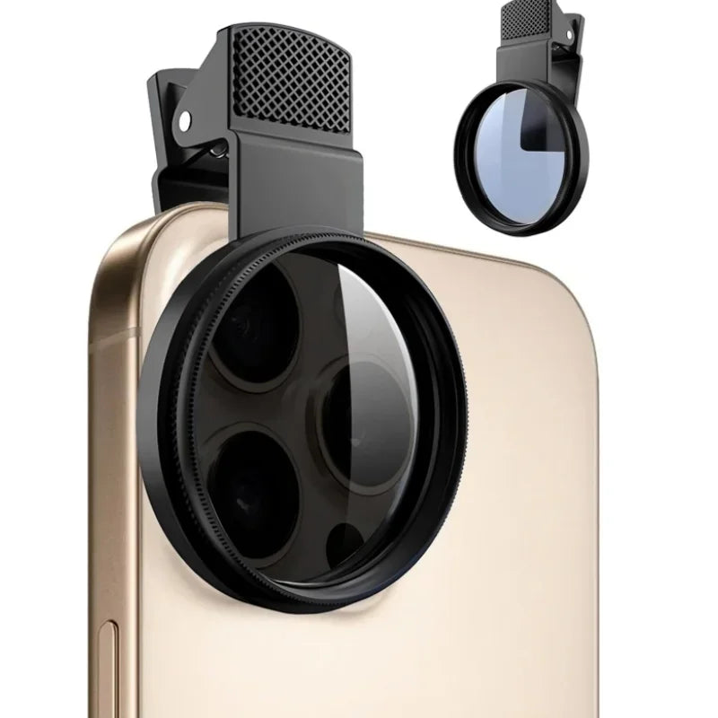 52MM Circular Universal Polarizer Camera Lens Clip Portable CPL Filter Kit Professional Phone Camera Lens For iPhone 16 15 14 13