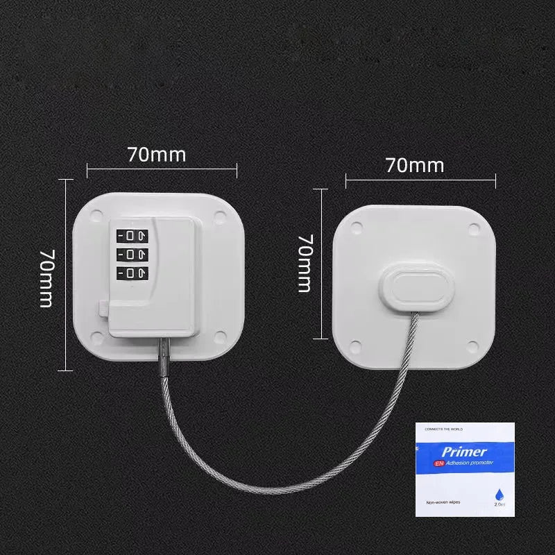 1 Pcs Child Safety Lock Cabinet Fridge Door Lock Stainless Steel Cable Protection Kids Baby Home Window Lock Strong Fix  מנעול