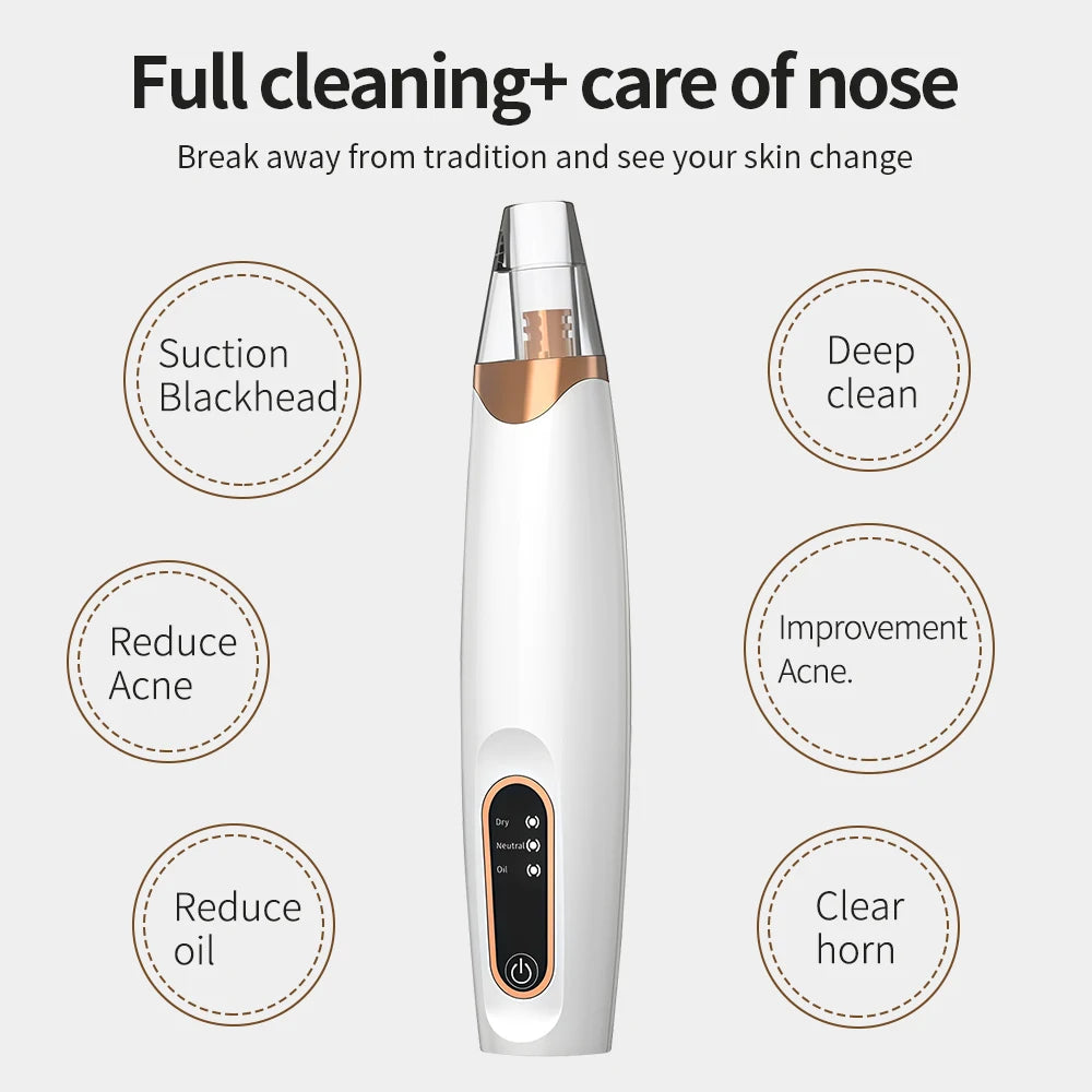 Hot Compress Blackhead Remover Vacuum Suction Acne Pore Cleaner Electric Nose Face Deep Cleansing Skin Care Device Birthday Gift