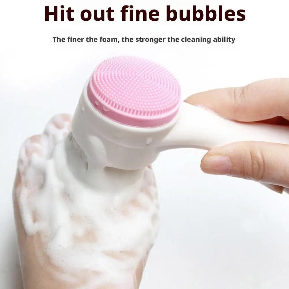 3D double sided silicone Face Cleansing Brush Soft Bristles Exfoliator Gentle Face washing and scrubbing tool