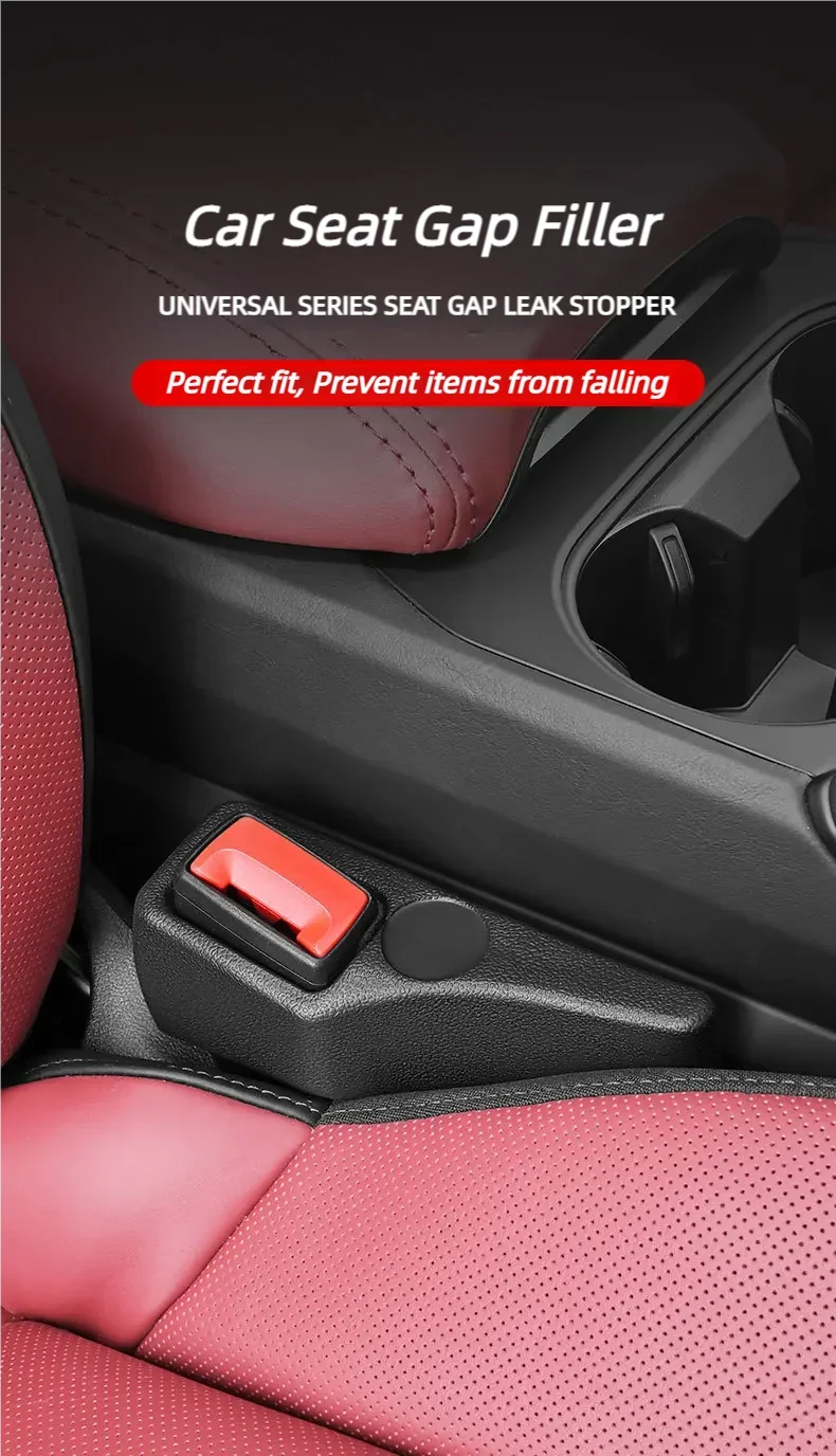 2Pcs Car Seat Gap Filler Odorless Seat Belt Buckle Protector Flexible Seat Side Gap Filling Strip Universal Auto Drop Blocker