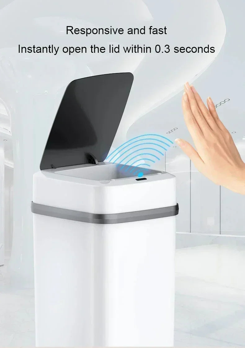 Smart Sensor 13L Trash Can 2025 - Touch-Activated Automatic Lid Bathroom Kitchen Toilet, Waterproof Waste Organizer