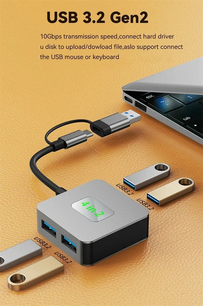 USB C 3.0 HUB Type C to Multi 4K HDMI Monitor Video Converter RJ45 Ethernet VGA PD Power Adapter Docking Station Laptop Splitter