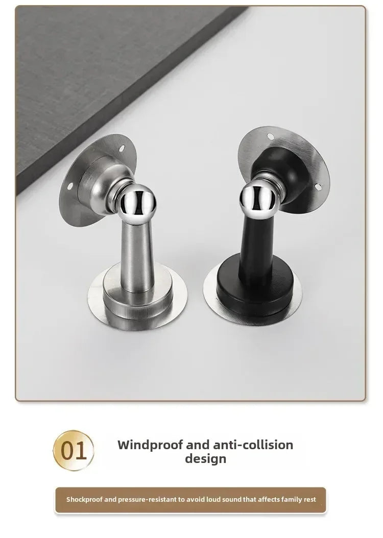 1PCS Stainless Steel Door Stopper Bathroom Magnetic Door Stop Heavy Duty Floor Wall Mount Wind-Proof Door Holder Hardware 2025