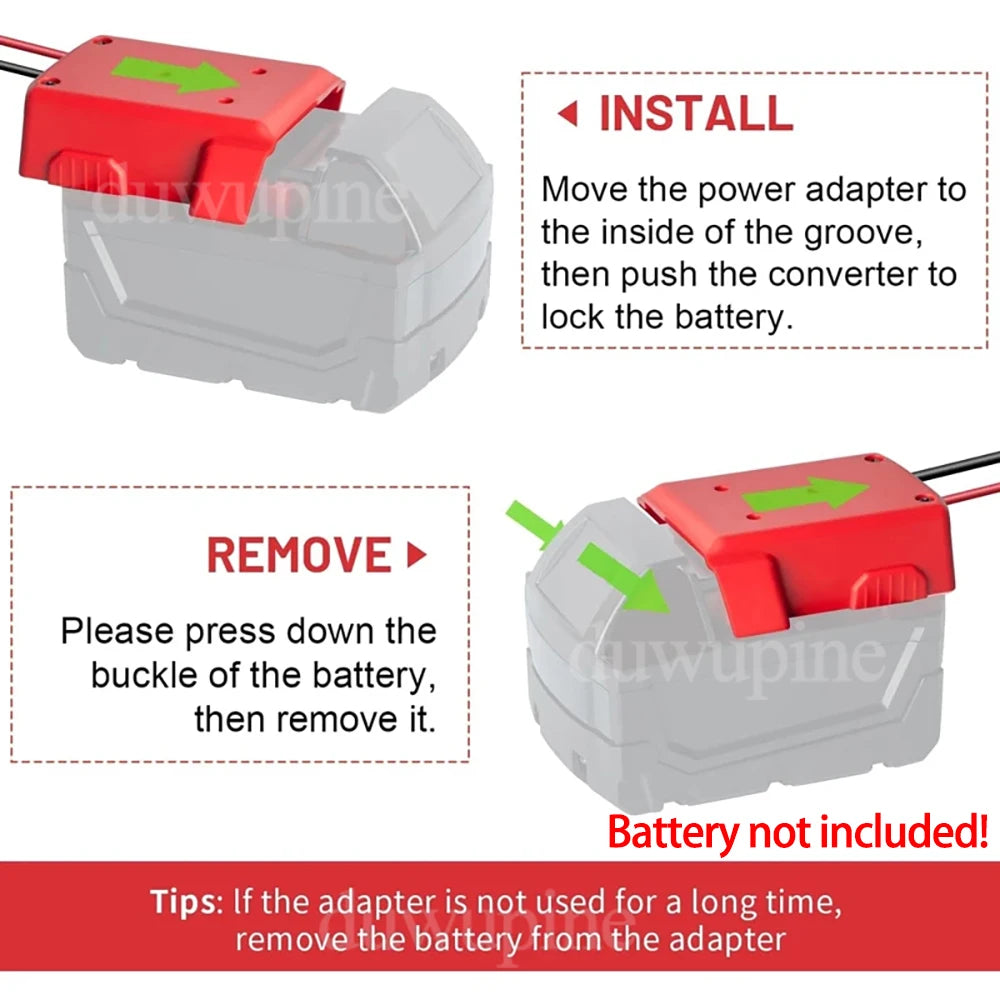 Igniter Jump Starter for Makita DeWalt Milwaukee 18V Battery Car Booster Cable with Fuse Automotive Emergency Power DIY Adapter