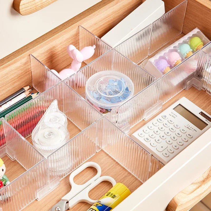 Plastic Drawer Organizer Divider, DIY Adjustable Drawer Storage Divider, Separator for Socks, Underwear, and School Stationery