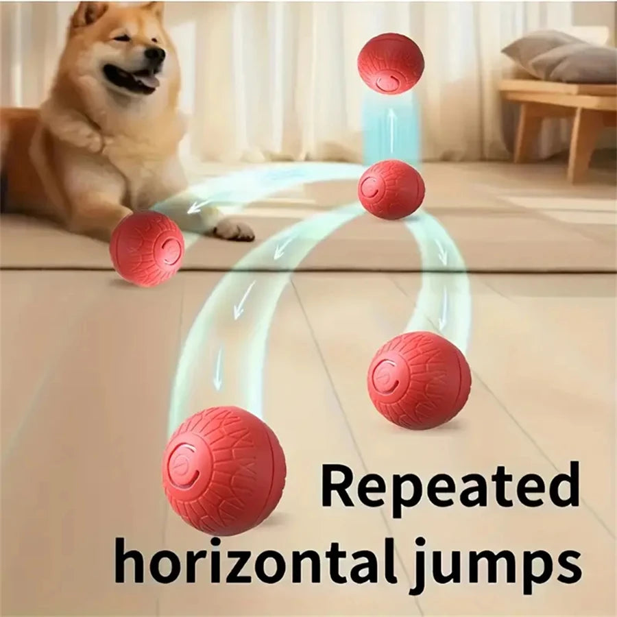 Smart Dog Toys Ball Electronic Interactive Cat Toy Pet Jump and Rolling Ball USB Automatic Moving Bouncing for Large Medium Dogs