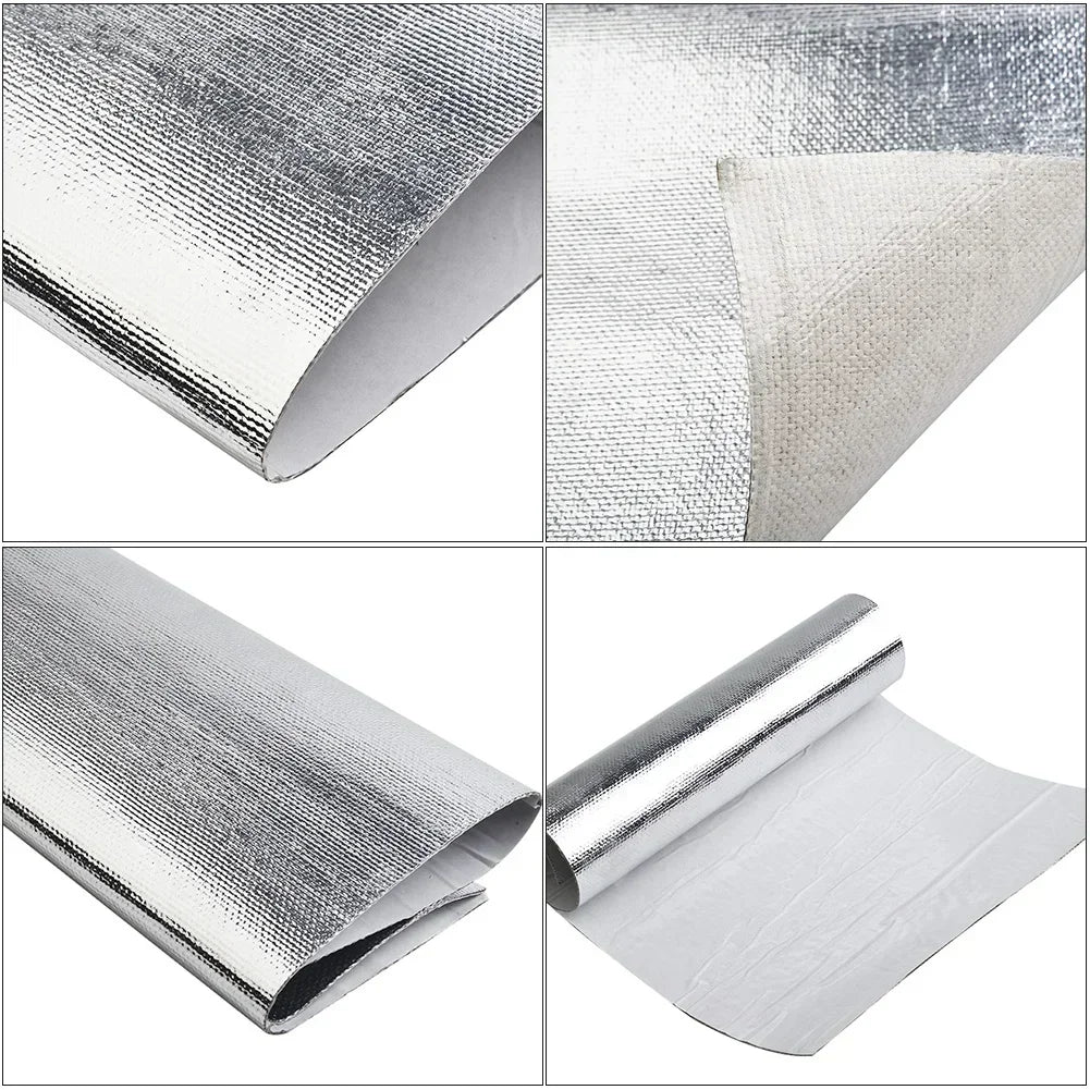 25x50Cm Car Heat Protection Film R Car Fender Heat Sound Insulation Mat Auto Heat Shield Insulation Engine Film Wrap