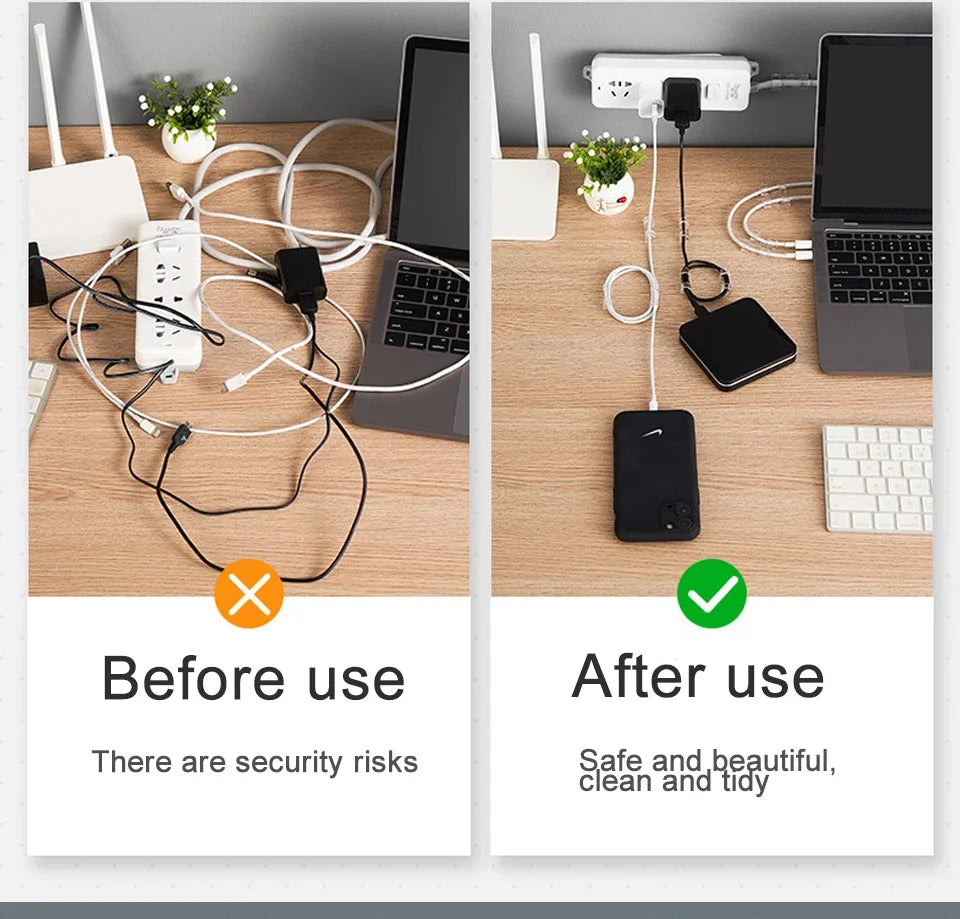 100/20 шт. зажимов для кабелей, прозрачные, самоклеящиеся, для организации проводов дома, на столе, в офисе, на кухне, для фиксации проводов.