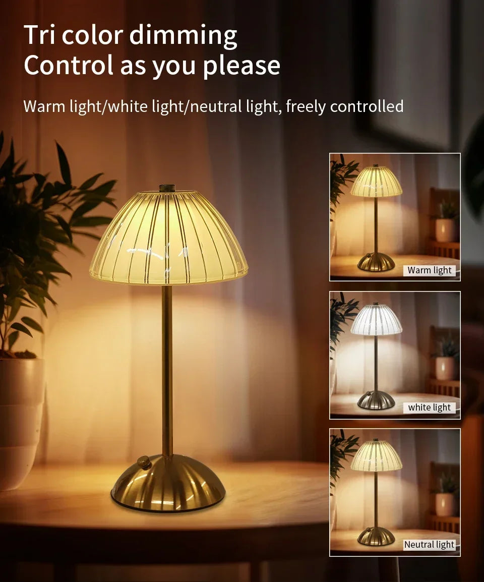 USB Rechargeable LED Table Lamp Touch Sensor Desktop Night Light For Bar Hotel Restaurant Bedroom Atmosphere Room Decor Lighting
