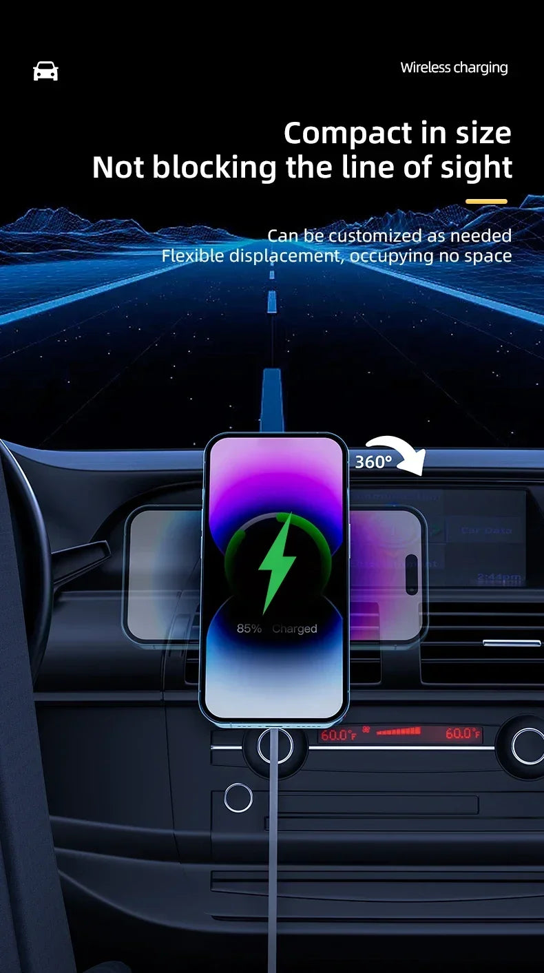 30W Magnetic Car Wireless Charger + Ring For iPhone 12 13 14 15 pro max mini Air Vent Car Phone Holder Stand Fast Car Charging