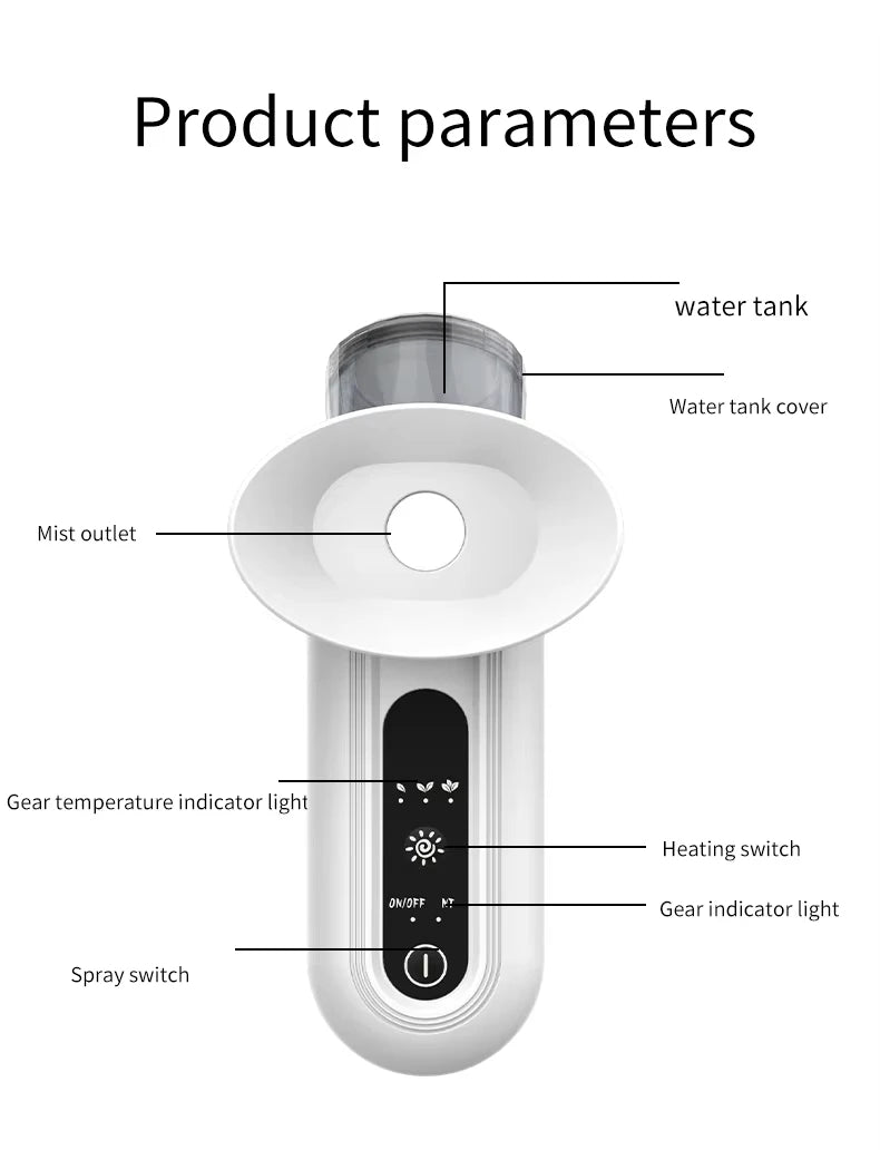 OEMG Heated Nano Eye Mist Sprayer Electric Eye Steamer With Warm Compress Moist Relief Dry Eyes Portable Eye Mister Drops Tool