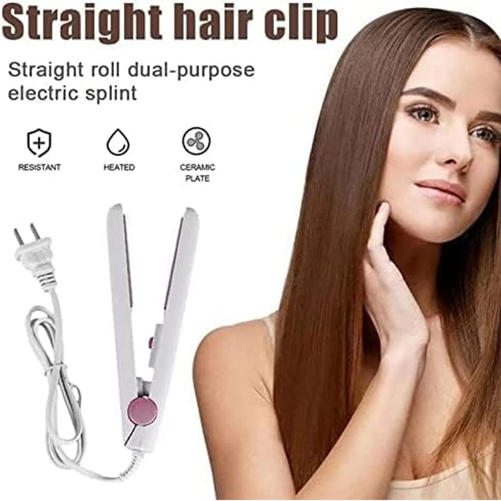 New Mini Hair Straightener Flat Iron Ceramic Curling Iron Short Hair Portable Dual-Use Curler Hair Styling Care For Traveling