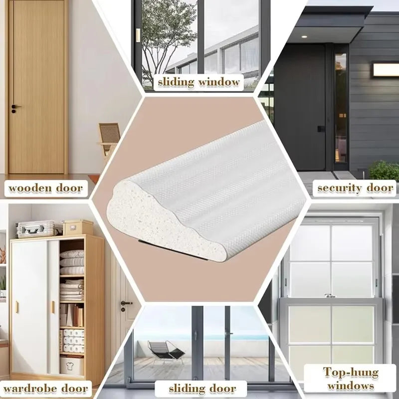 New 5/2M Acoustic Insulation Foam Window Weather Seal Strip for Sliding Door Windows Windproof Soundproof Cotton Seal Gap Filler