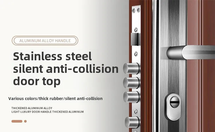 Stainless Steel Door Stops, Wall Mounted Door Stopper with Rubber Holder and Catch, Floor Fitting with Screws for HomeBedroom