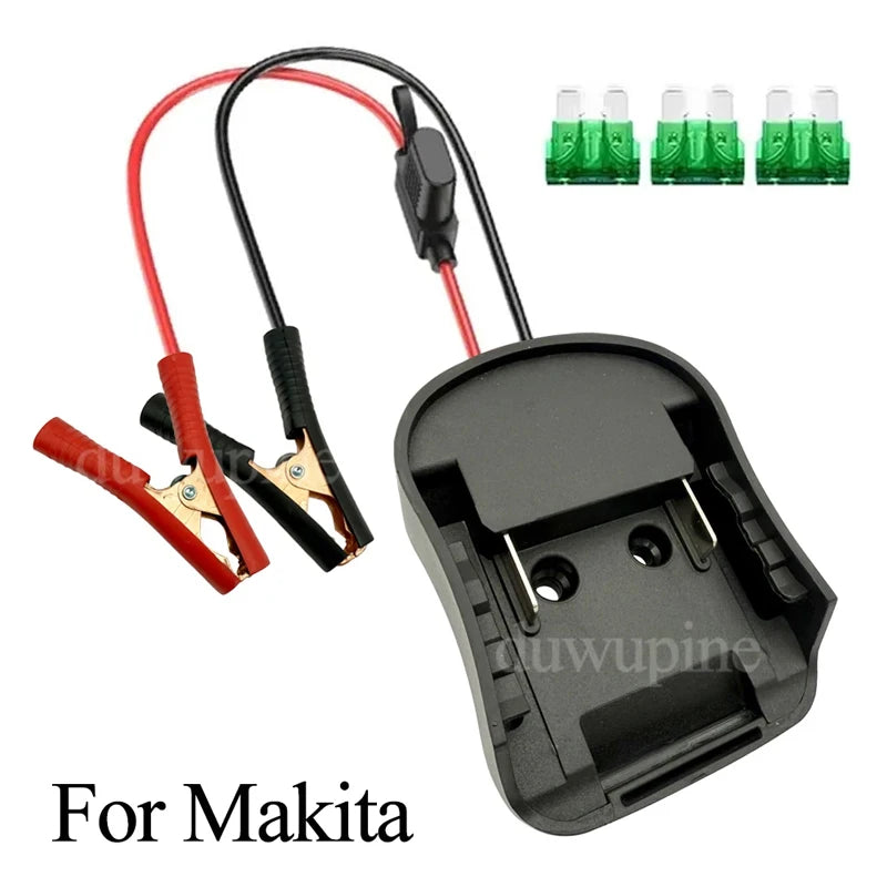 Igniter Jump Starter for Makita DeWalt Milwaukee 18V Battery Car Booster Cable with Fuse Automotive Emergency Power DIY Adapter