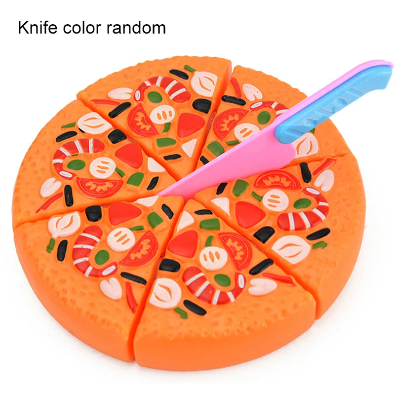 Kids Simulation Food Kitchen Toy Pretend Play Pizza with Cutter Children Interactive Toys Birthday Gifts for Boys And Girls TMZ