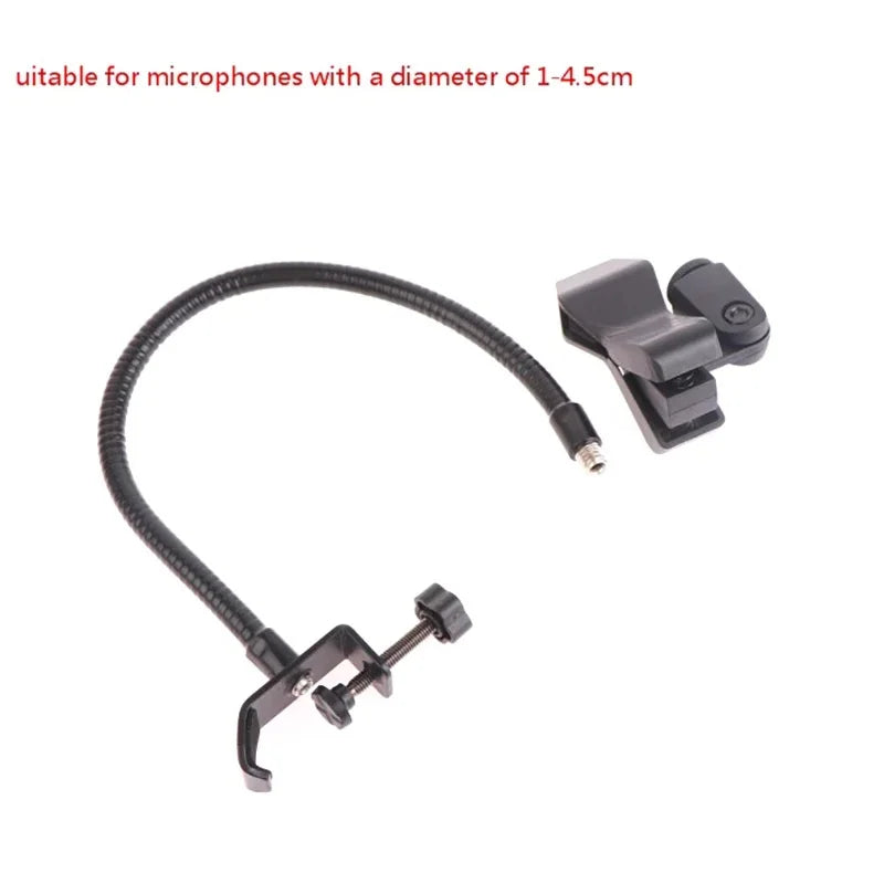 Flexible Microphone Gooseneck phone Stand with Desk Clamp for Radio Studio Live Broadcast Equipment Stations Universal Holder