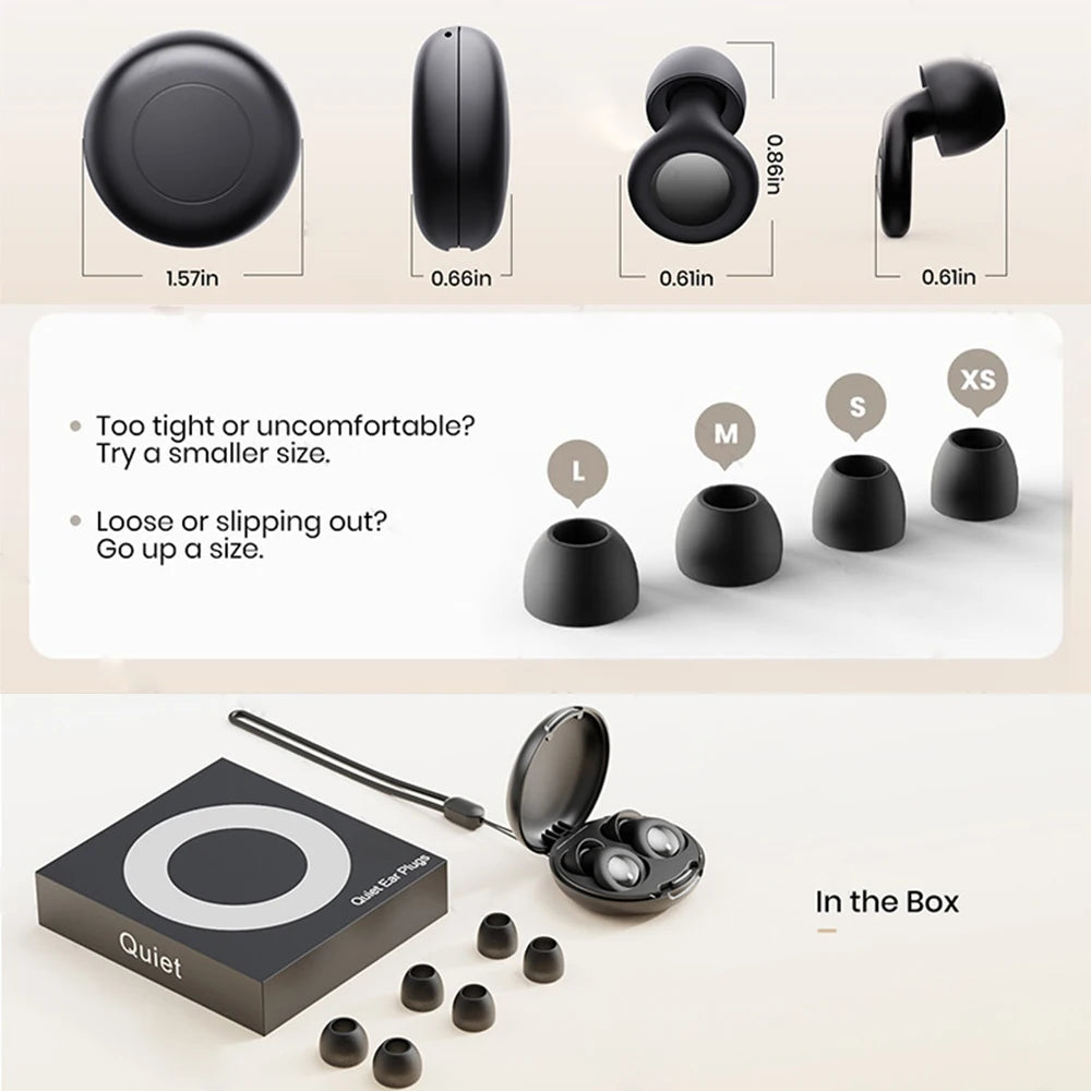 Quiet Ear Plugs for Sleeping Noise Reduction Super Soft Reusable Hearing Protection Anti noise earplugs for Concerts Travel Work