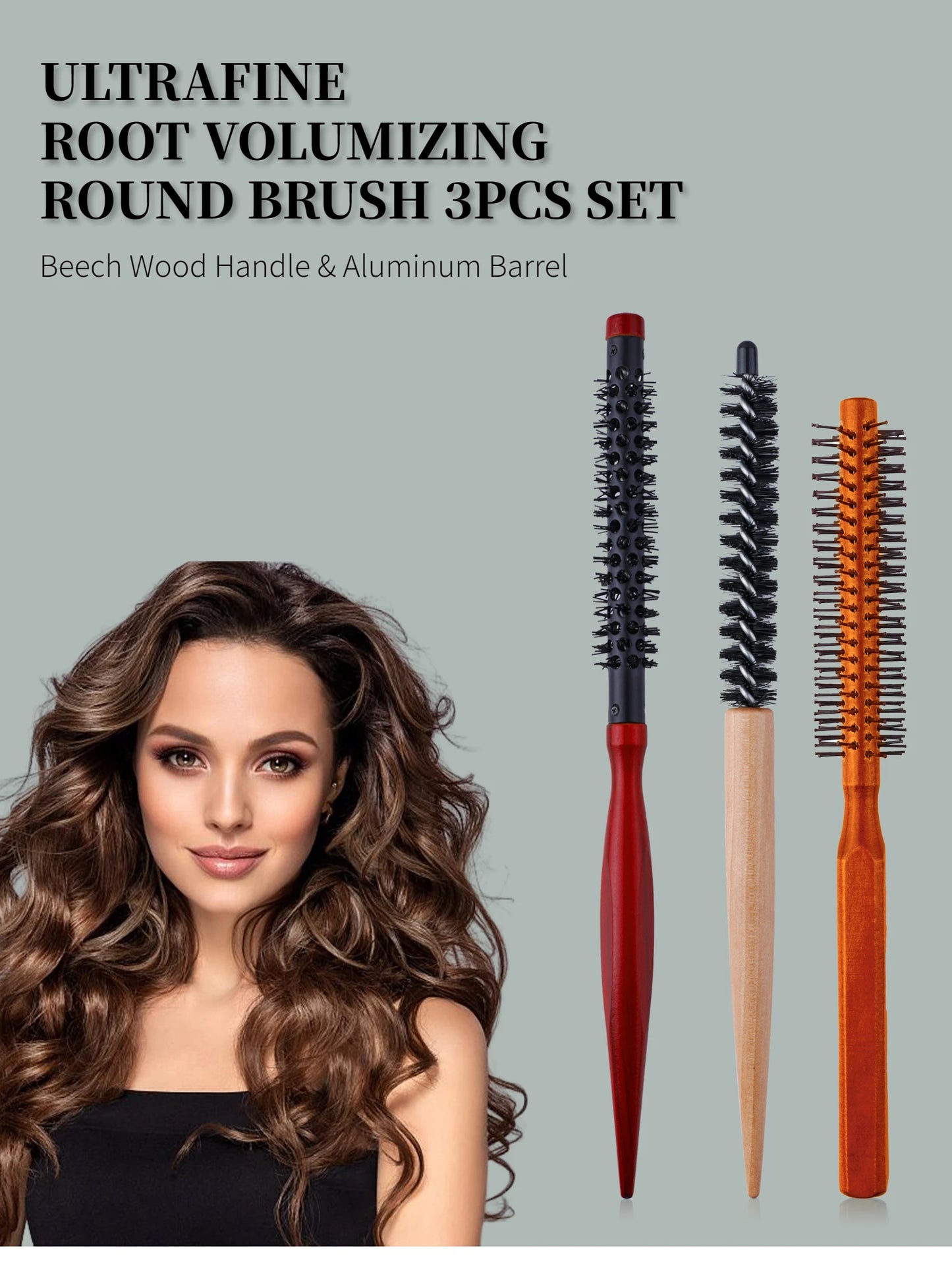 2/3Pcs Professional Small Round Hair Brush Set 8mm 11mm 16mm Hair Styling Brush Salon Curling Brush For Hairdrerssing Tool