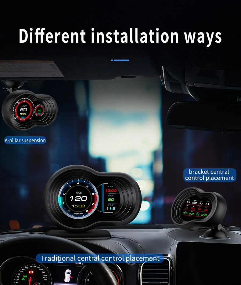 OBD2 Car HUD F9 OBD Head Up Display Auto Smart Car On-board Computer Gauge Digital Speedometer Temperature Engine RPM Alarm