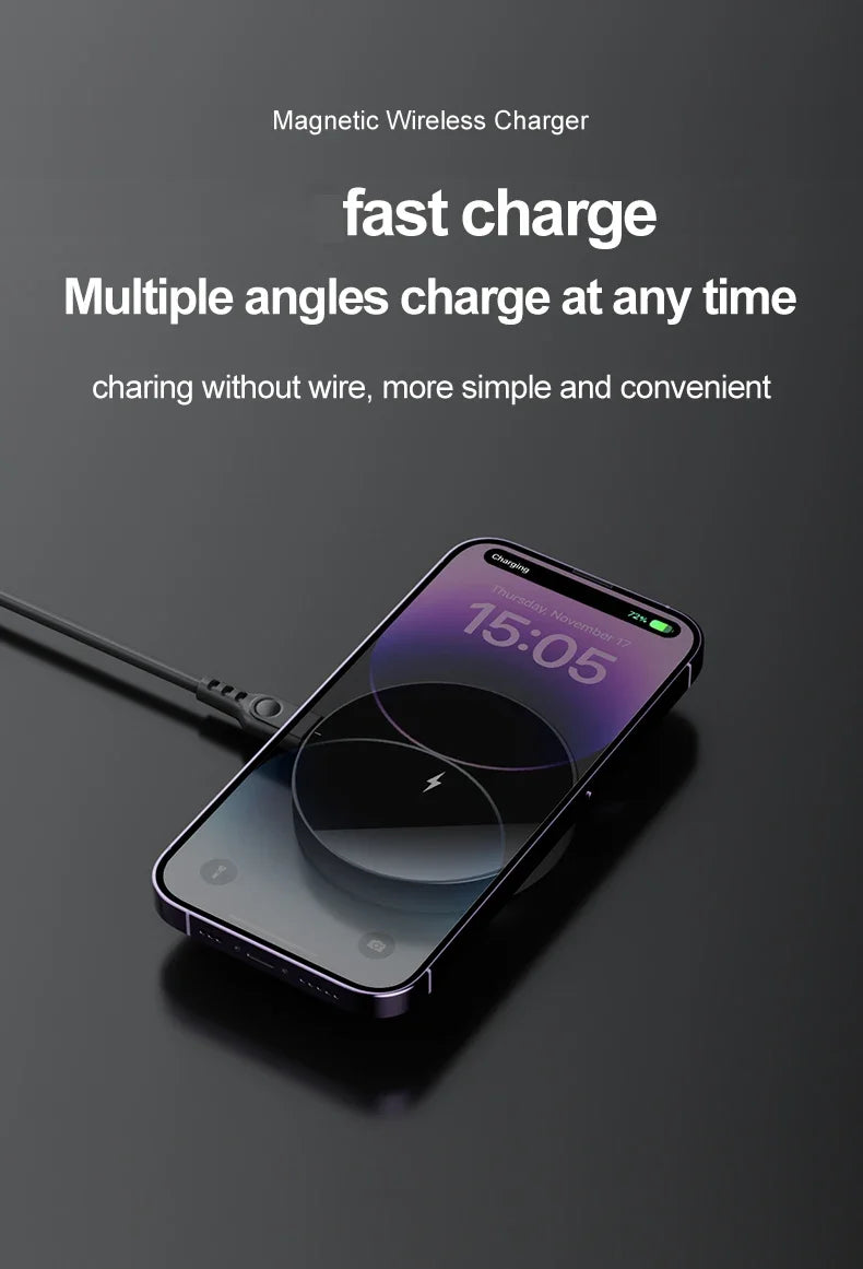 30W Strong Magnetic Wireless Charger Stand Pad For iPhone 14 13 12 Pro Max Phone Holder Macsafe Fast Charging Desk Dock Station