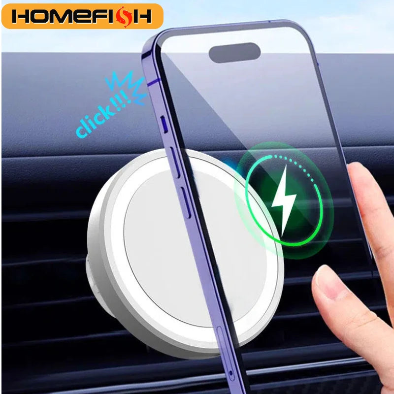 HOMEFISH Magnetic Car Wireless Charger Stand Mobile Phone Chargers Holder For Phone Pad  Watch Earphones Fast Charging Station
