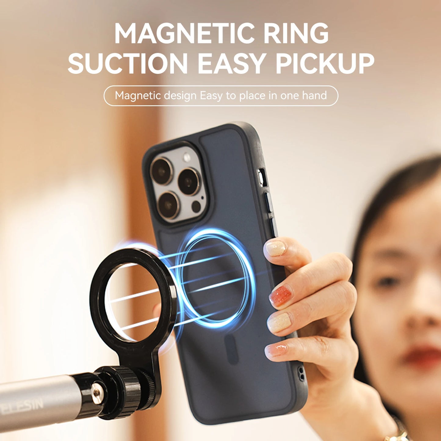 TELESIN Universal Magnetic Mobile Phone Quick Release Photography Stand Holder Aluminium alloy Phone Stand For Smart phone