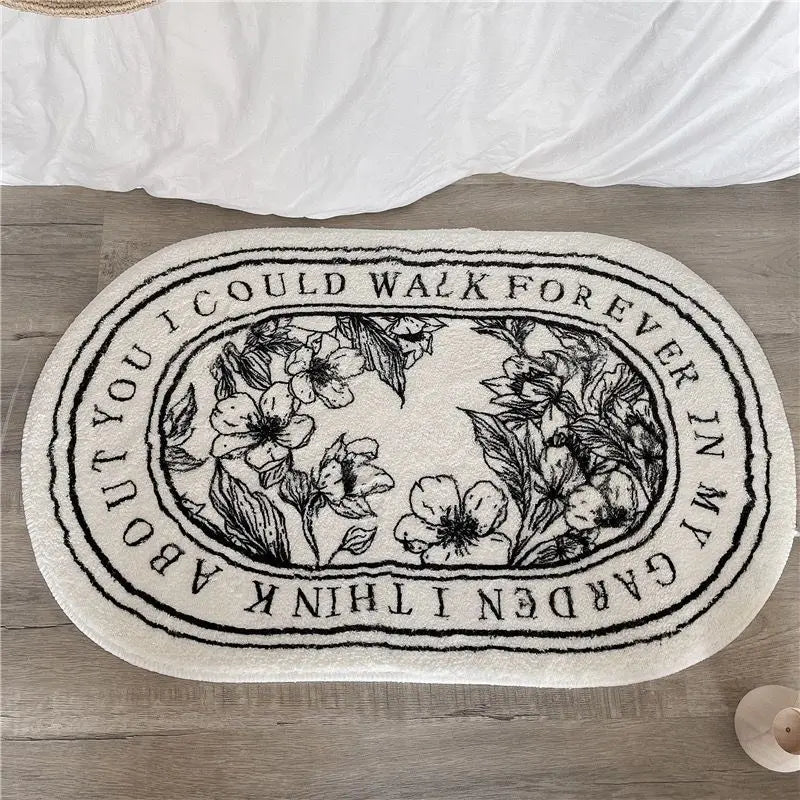 Non-Slip Bath Mat Floral Doormat Absorbent Carpets Entrance Rug Balcony Floor Mats Living Room Bathroom kitchen decor plush Rugs