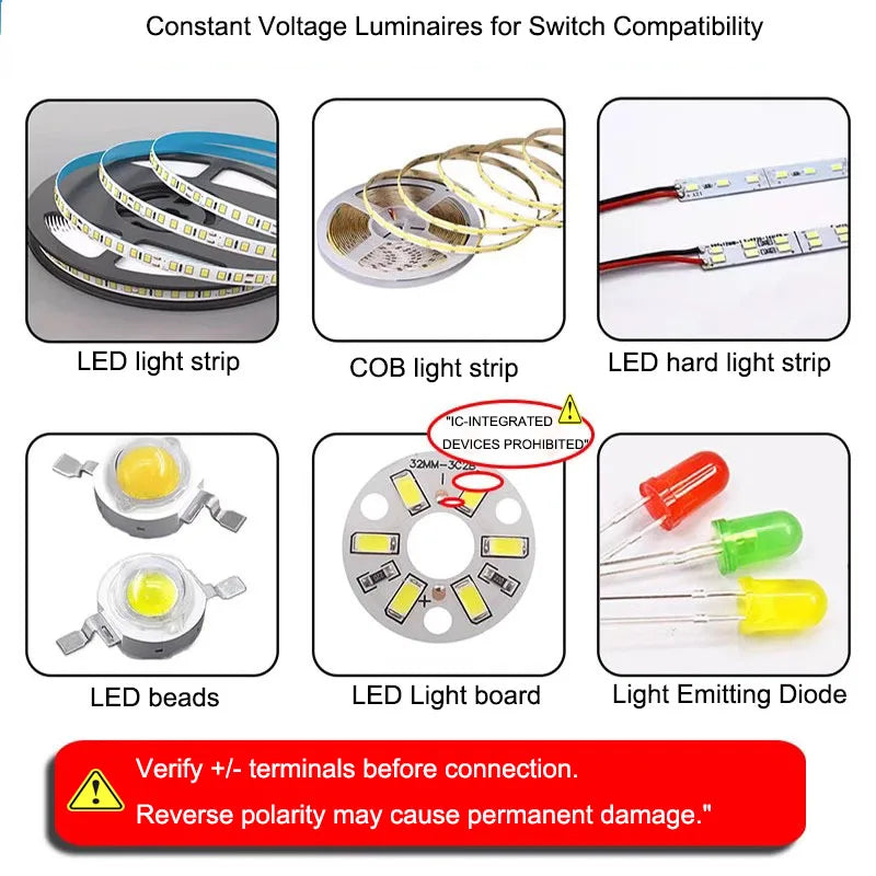 5-24V Touch Sensor Switch Hand-Sweep ControlPenetrate 5CM Wood/Glass/Acrylic  4 Mode Dimmable DIY Module Cabinet Closet Light