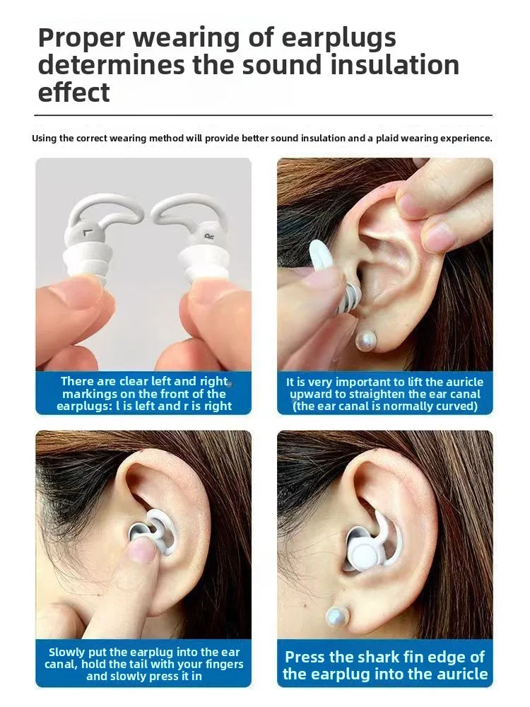 Silicone Sound Insulation Earplugs Noise Reduction Sleep Student Dormitory Noisy Men and Women Work Sleep Noise Prevention Adult