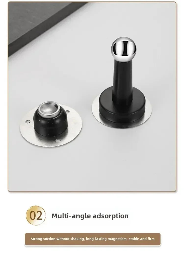 1PCS Stainless Steel Door Stopper Bathroom Magnetic Door Stop Heavy Duty Floor Wall Mount Wind-Proof Door Holder Hardware 2025