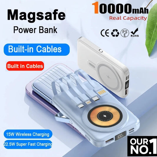 New 200000mAh Magnetic Wireless Power Bank with Phone Holder Portable Charger Fast Charging Battery for IPhone Magsafe PowerBank