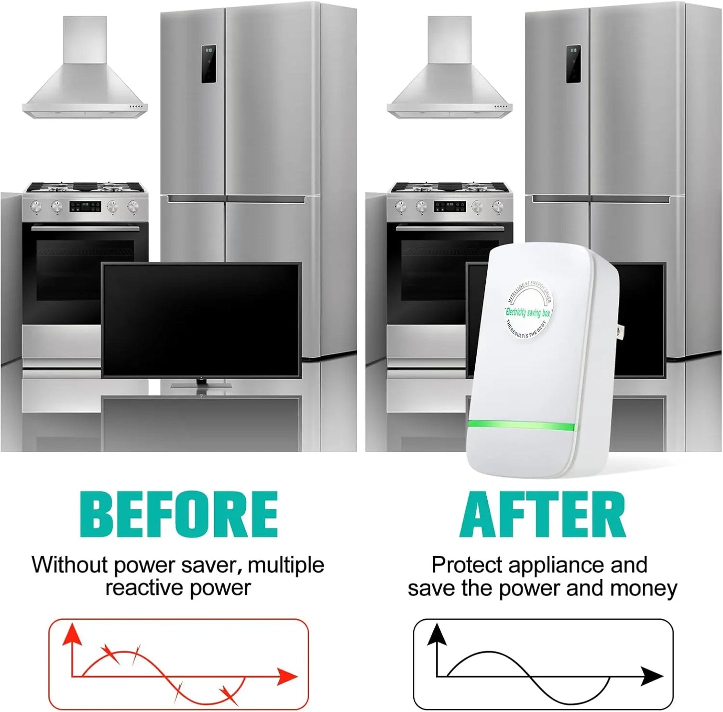 2025 New Energy Saving Device Household Power Saver Plug in Reduces Energy Costs Stabilize Voltage and Protect Circuit