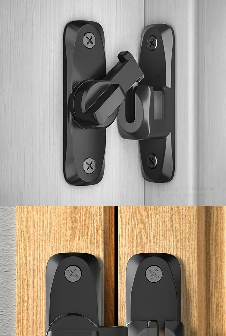 Hasp Latch Door Lock Anti-theft Buckle Latch Zinc Alloy Black Cabinet Locks Safety Lock Sliding Door Lock Door Bolts Hardware