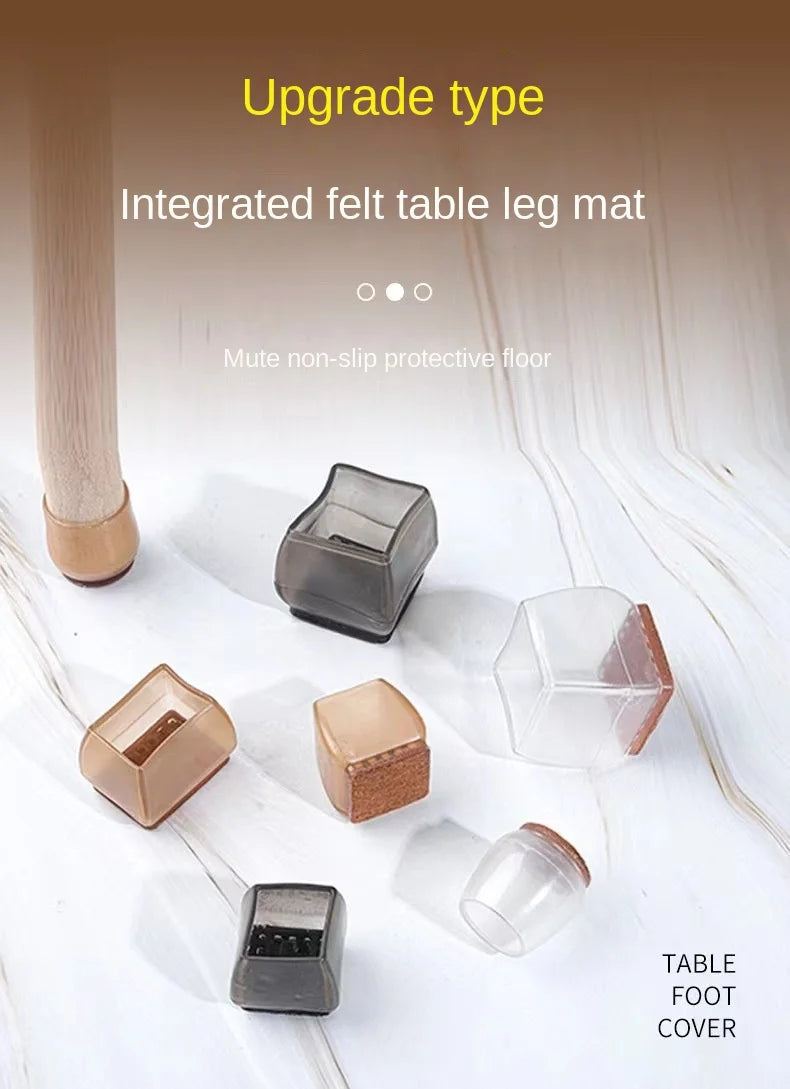 16/8/4Pcs Silicone Non-Slip Legs Pads Thick-soled Furniture Sofa Anti-noise Feet Cover Wood Floor From Scratches Protectors Mat