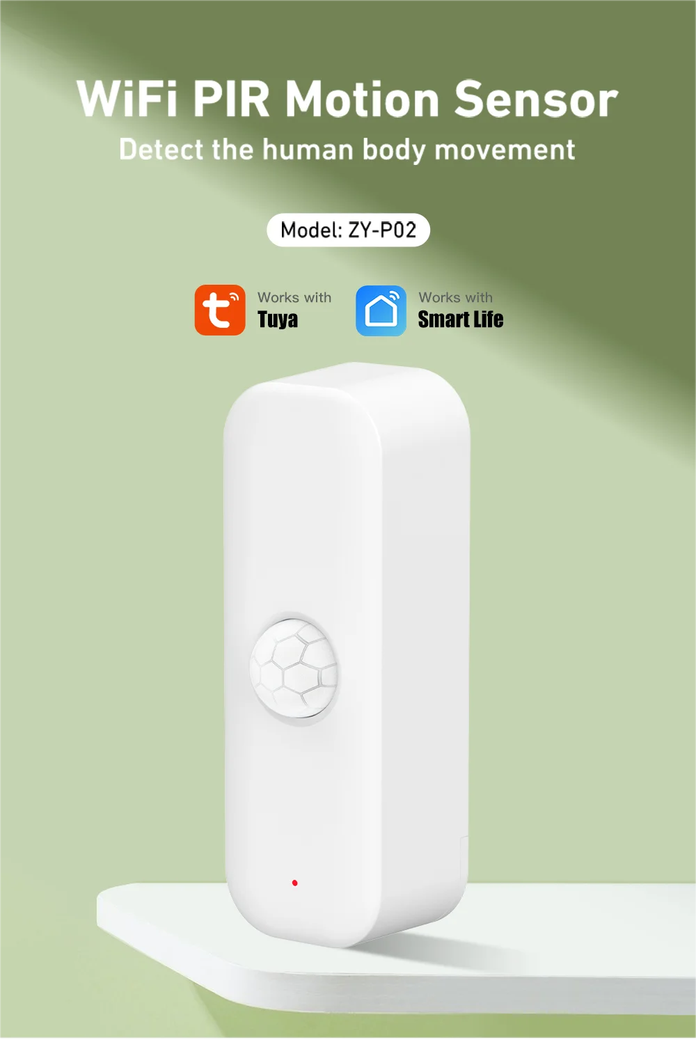 Tuya WiFI Motion Sensor PIR Smart Human Body Home Burglar Sensor APP Remote Control Via Smart Life For Smart Home Support Alexa