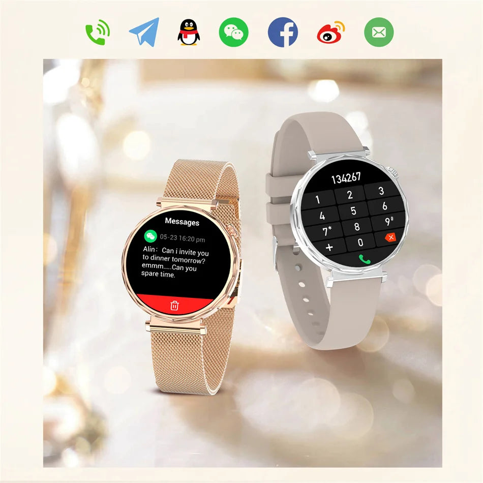 2025 New GPS Tracking Smartwatch Women AMOLED HD Screen Heart Rate Bluetooth Call IP68 Waterproof Smart Watch Android IOS