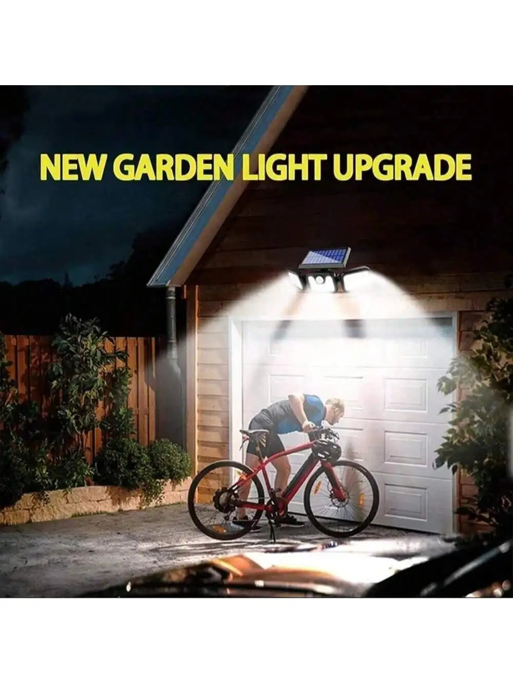 2025 Upgraded Solar Security Lights Outdoor 270° Human Detection&3-Heads Adjustable IP65 Waterproof Motion Sensor Flood Light fo