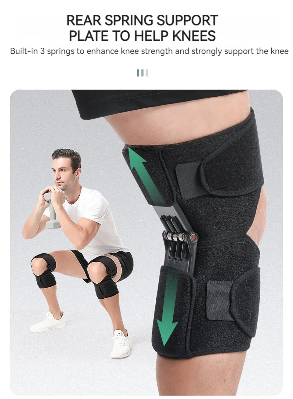 1Pcs Knee Support Medical Power Lift Knee Weakly Brace Joint Support Spring Stabilizer Gym sports Heath Care Leg Stretcher