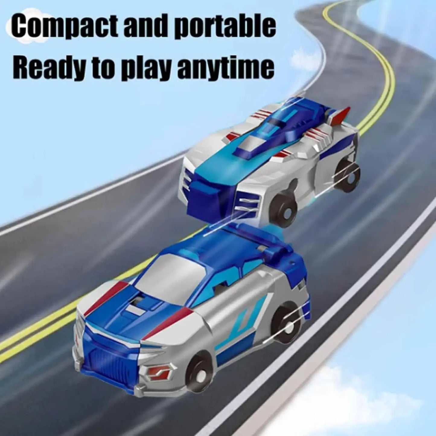 2 in 1 Collision Transforming Car Toy, Magnetic Cars Transform Fun - Cars with Collision Transformation Party Favors Gift