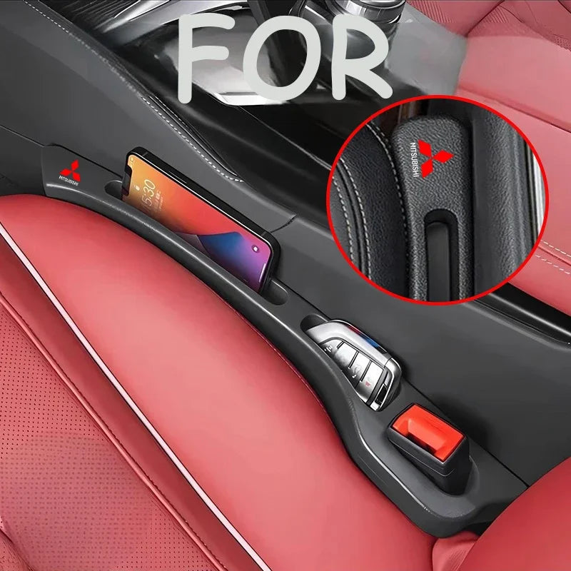 Car Seat Gap Filler Strips Car Storage Organizer bag box For Mitsubishi Outlander I200 Pajero Eclipse ASX Lancer Space Delica Ex