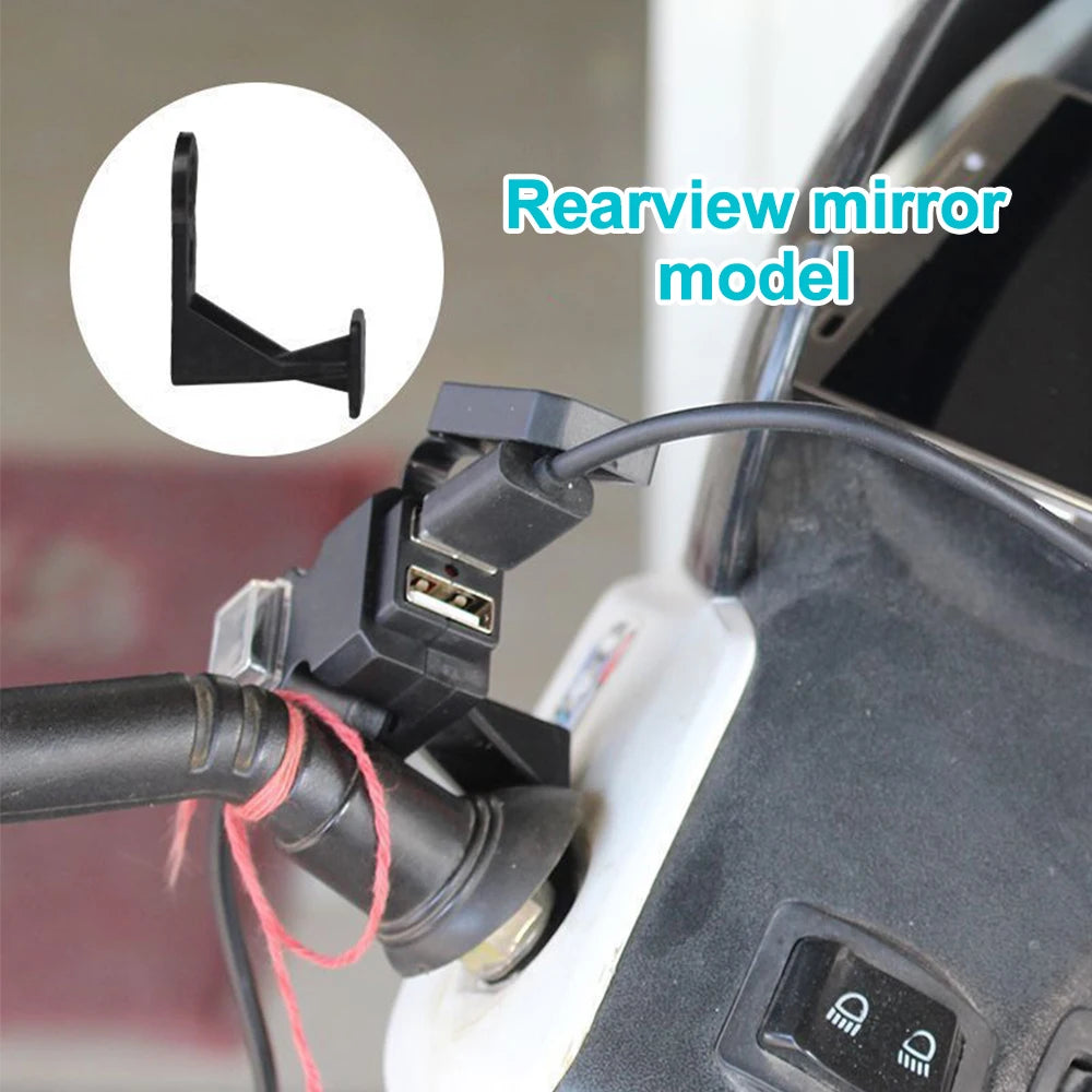 Updated Motorcycle Dual USB Charger with ON/OFF Switch Waterproof Motorbike Handlebar Phone Charger Fast Charging Socket