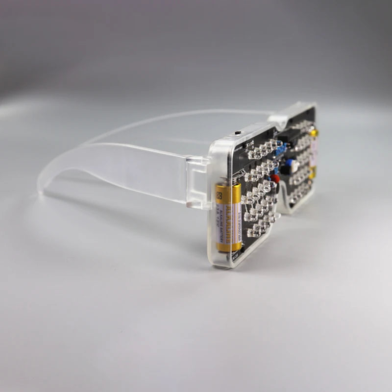 Voice Activated LED Light Emitting Glasses Making Kit Light-emitting Diode Flashing Light DIY Electronic Kit Soldering Assembly