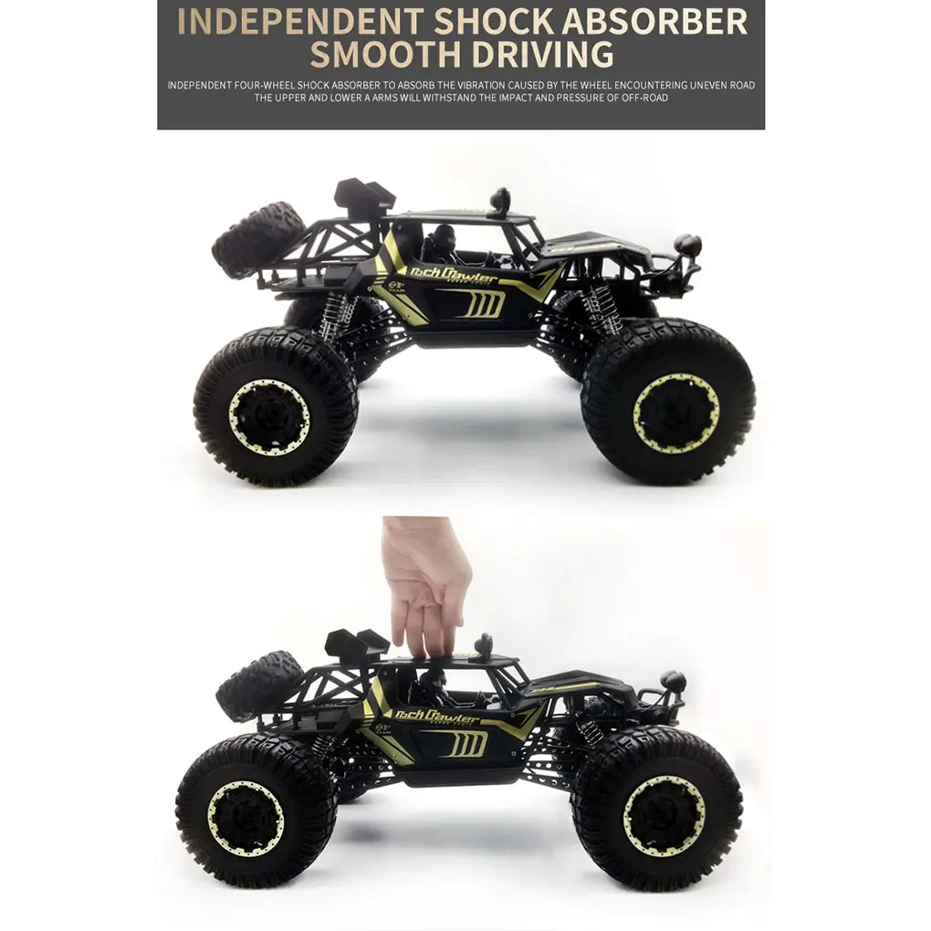 4WD Metal Alloy Body RC Truck Off-Road 4x4 2.4G 1/8 All Terrain Large Rock Crawler Remote Control Car Toys Gift for Children Toy