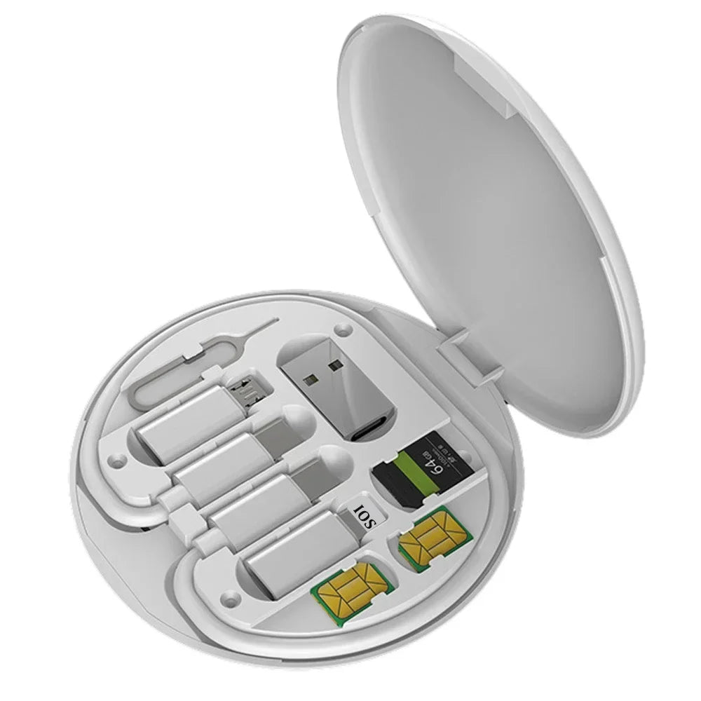 مجموعة كابلات محول شحن متعددة USB من النوع C إلى النوع C بقدرة 60 واط، مجموعة تحويل USB C إلى إضاءة، USB A والنوع C إلى Micro/النوع C/إضاءة