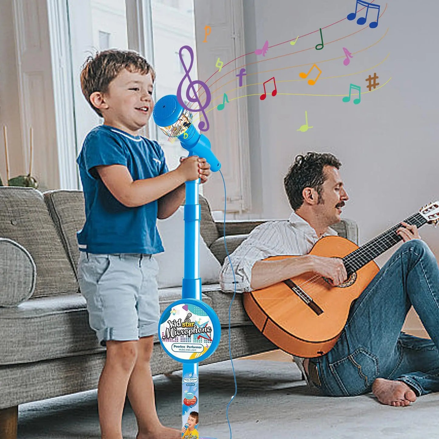 Kids Microphone  With Stand Karaoke Song Music Instrument Toys Brain-Training Educational Toy Birthday Gift For Girl Boy
