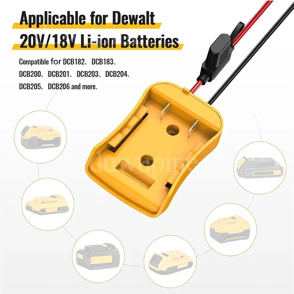 Igniter Jump Starter for Makita DeWalt Milwaukee 18V Battery Car Booster Cable with Fuse Automotive Emergency Power DIY Adapter