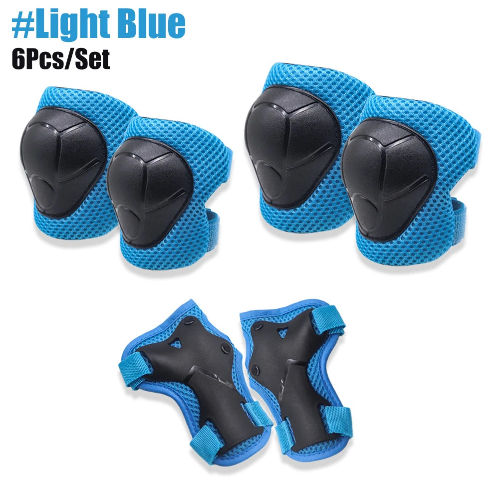 6PCS Kids Protective Gear Set Knee Pads for  3-14 Years Toddler Knee & Elbow Pads with Wrist Guards 3 in 1 for Skating Cycling
